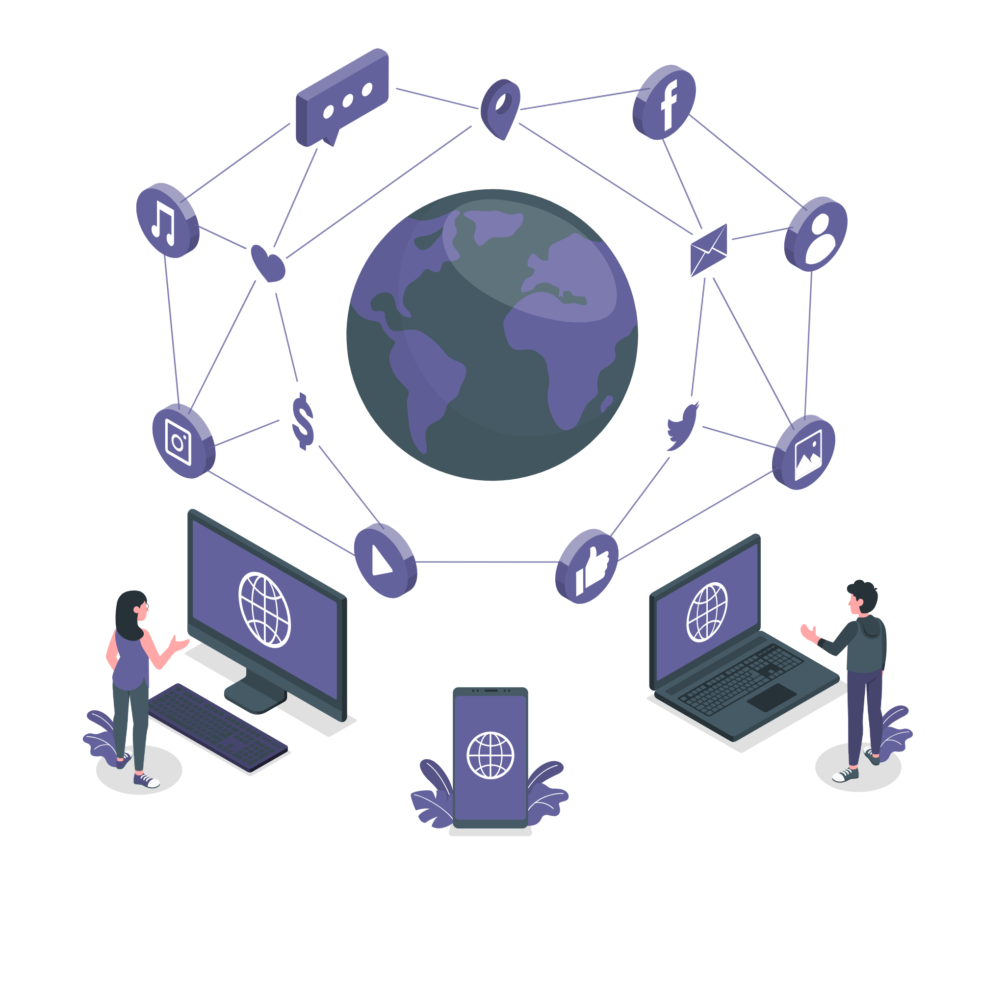 Online world illustration